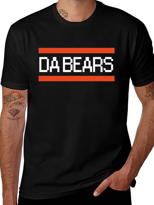 Da Bears Pixel Graphic Tee - Chicago Football Fan Shirt