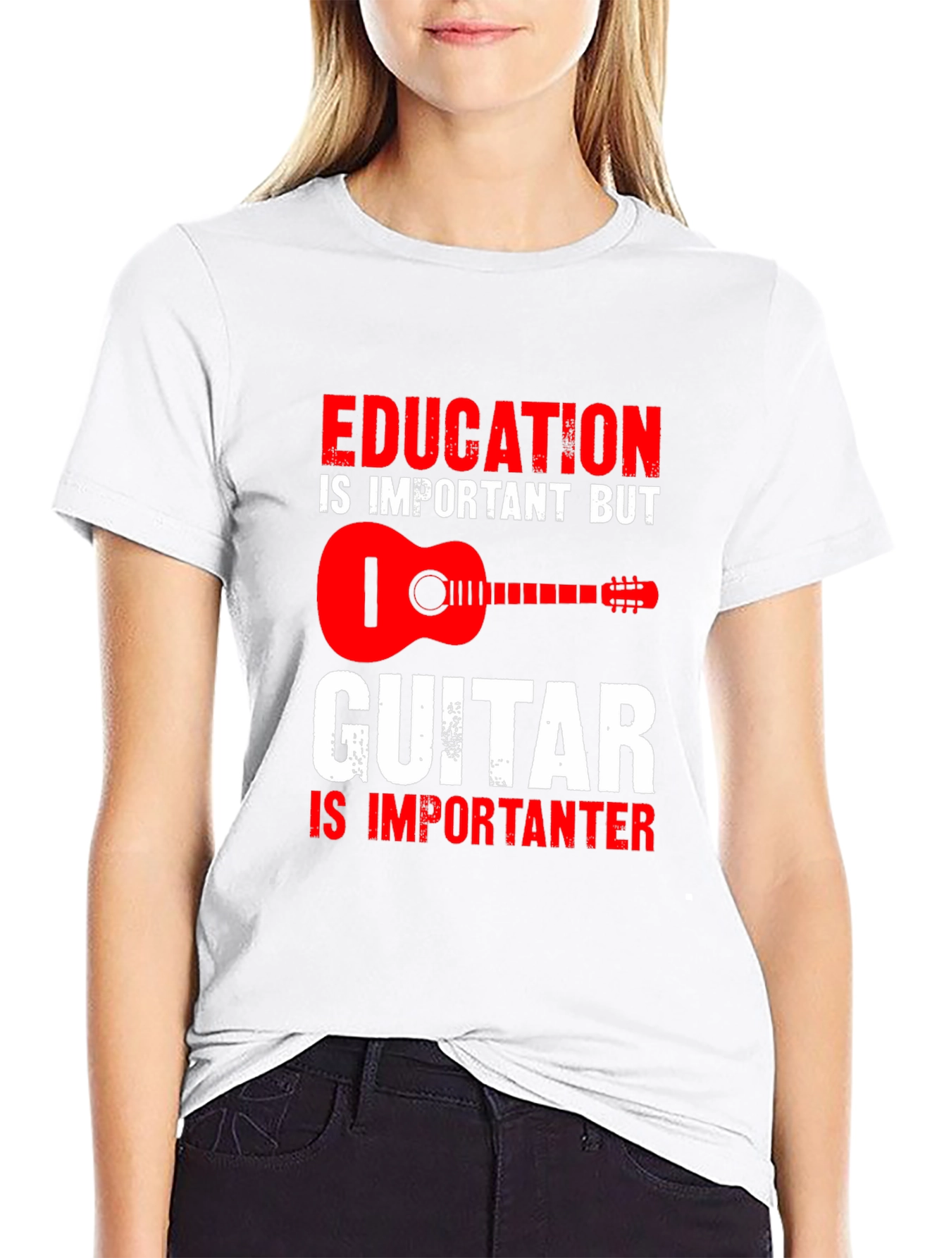 Education vs Guitar T-Shirt