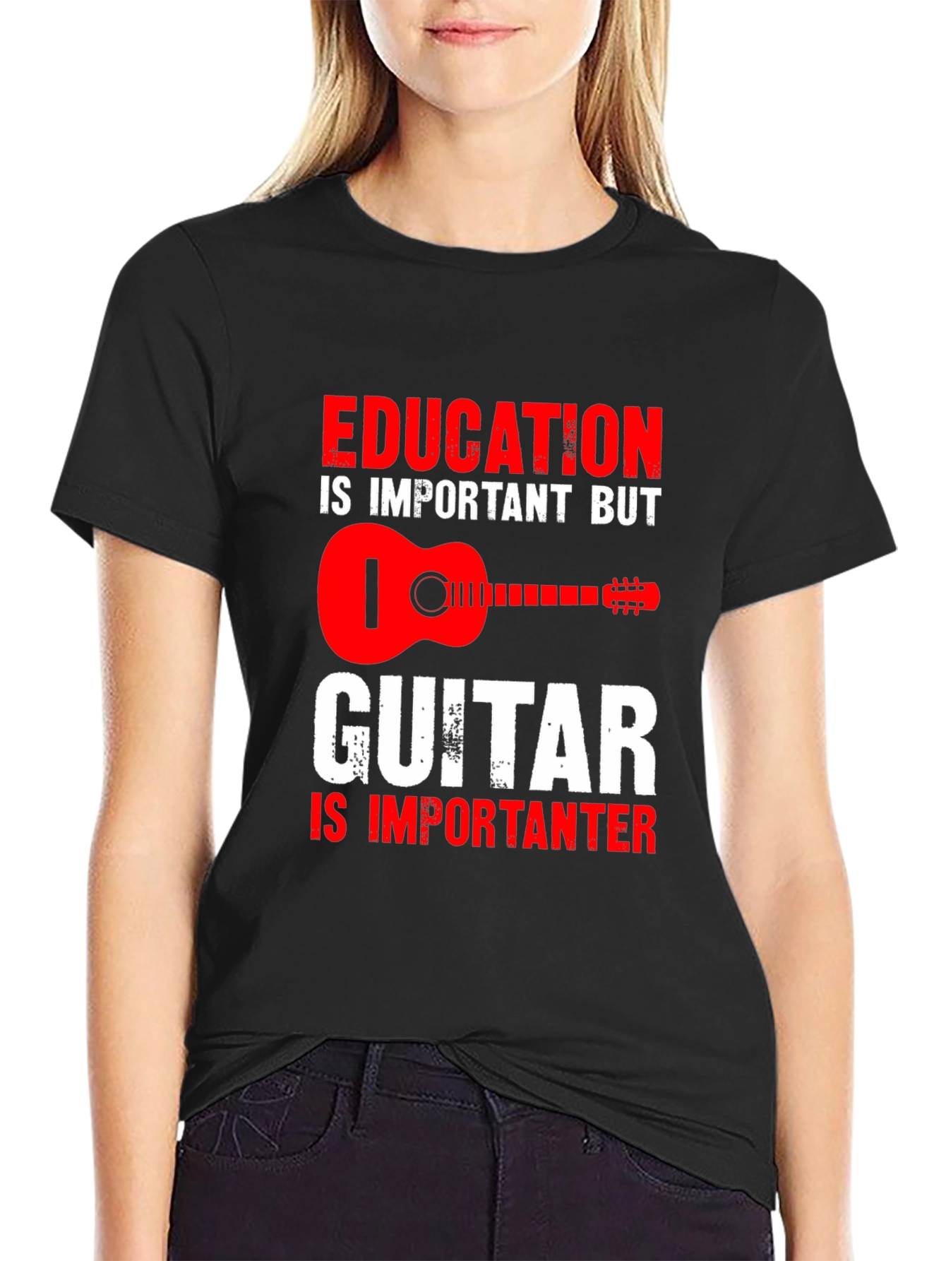 Education vs Guitar T-Shirt