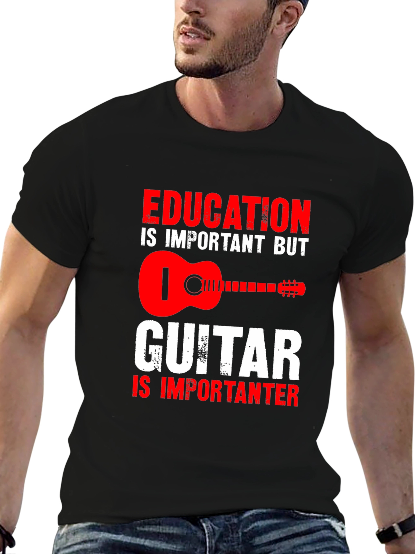 Education vs Guitar T-Shirt