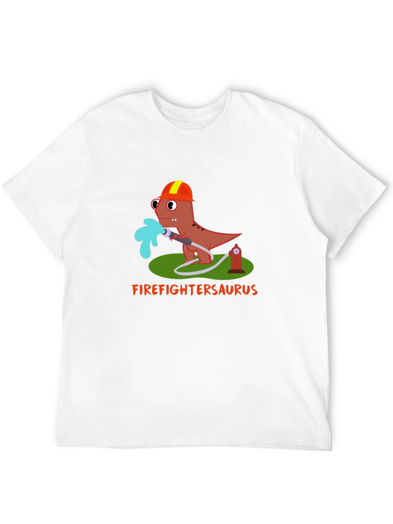 Firefighter Saurus T-Shirt - Dinosaur Lover Tee