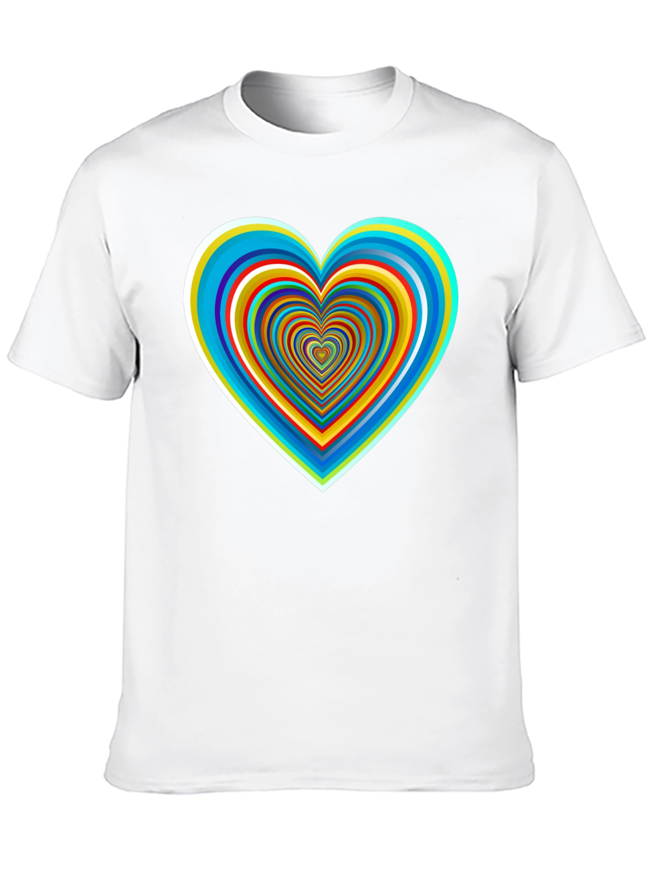 Retro Heart Graphic Tee - Black Cotton Blend Shirt