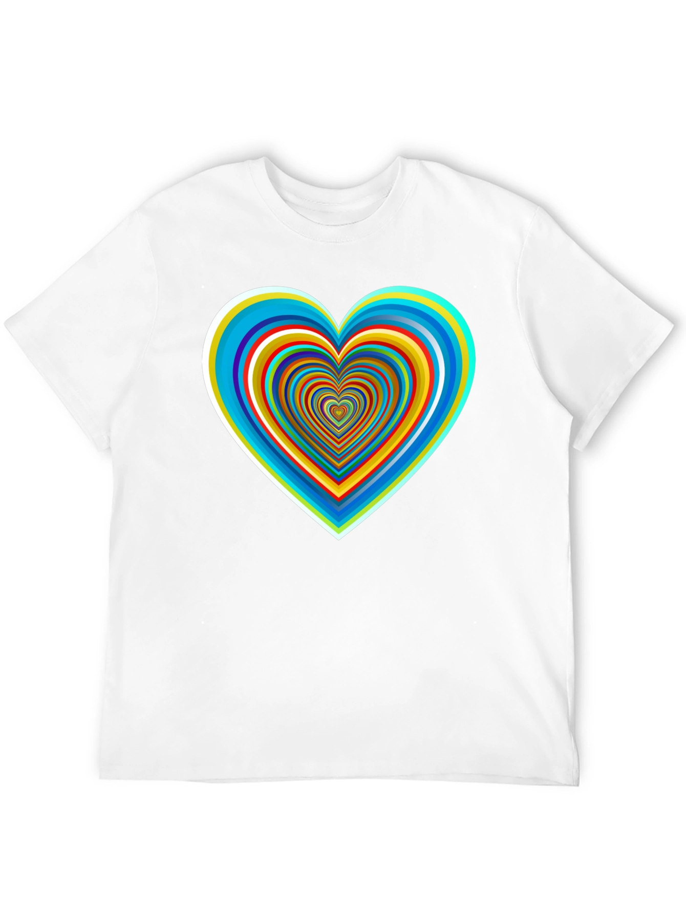 Retro Heart Graphic Tee - Black Cotton Blend Shirt