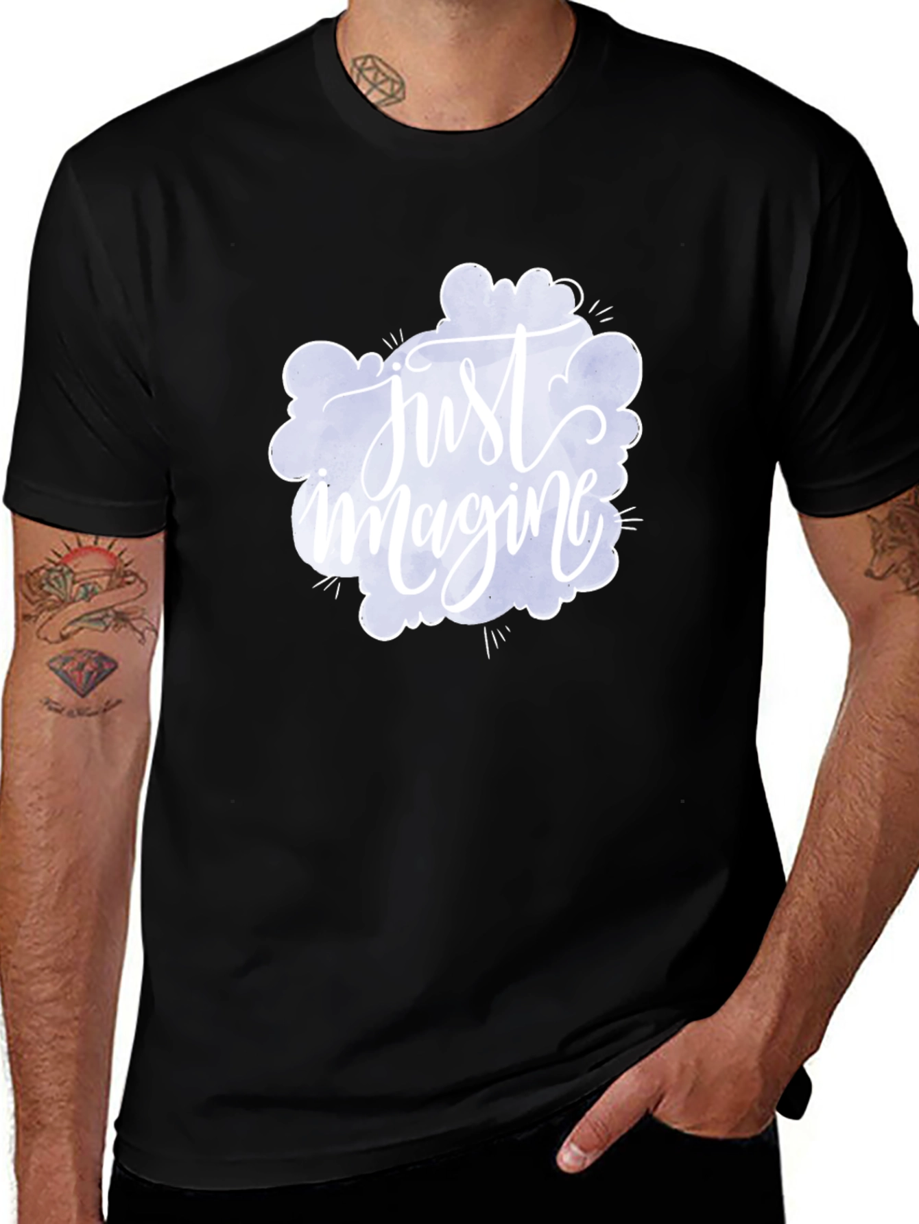Just Imagine Graphic Tee - Black Cotton Comfort
