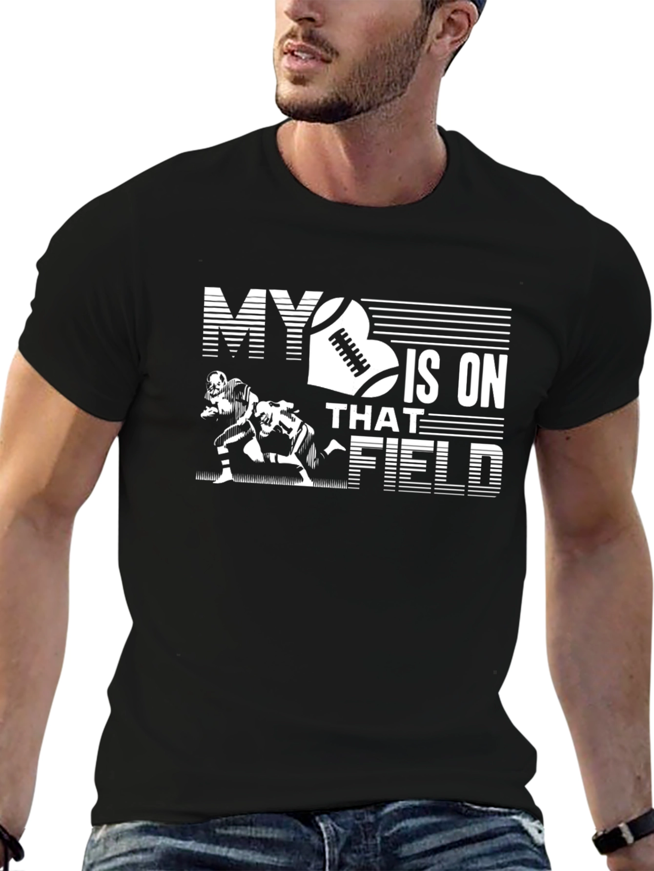 Football Fan Black T-Shirt
