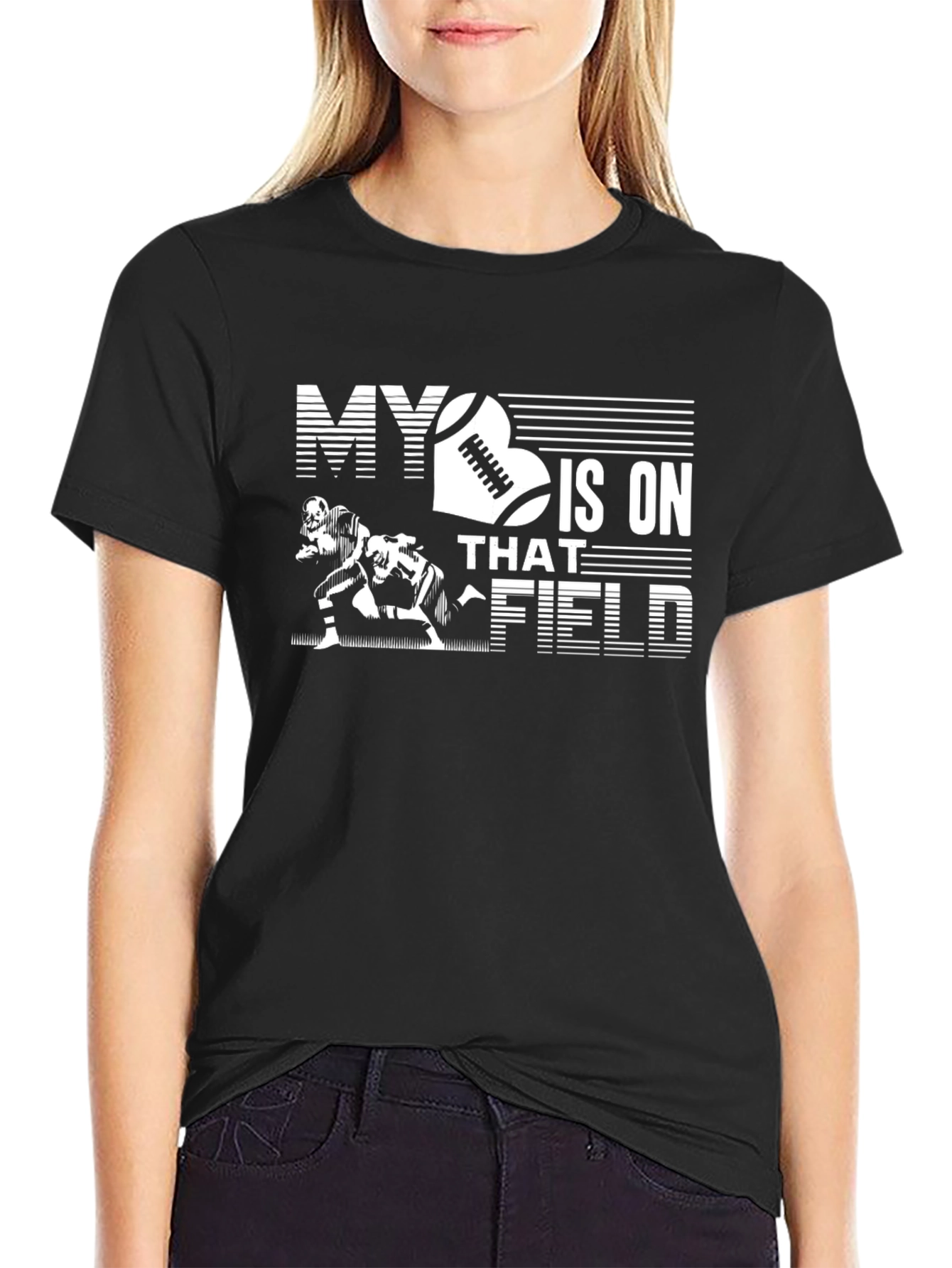 Football Fan Black T-Shirt