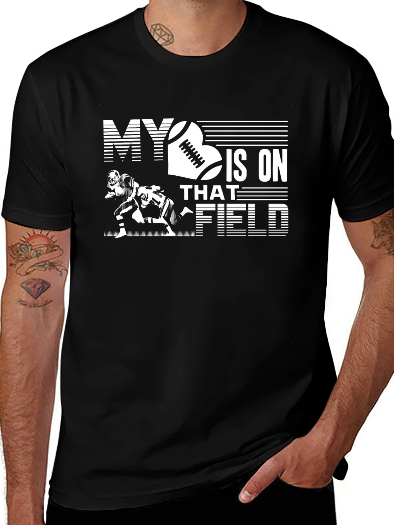 Football Fan Black T-Shirt