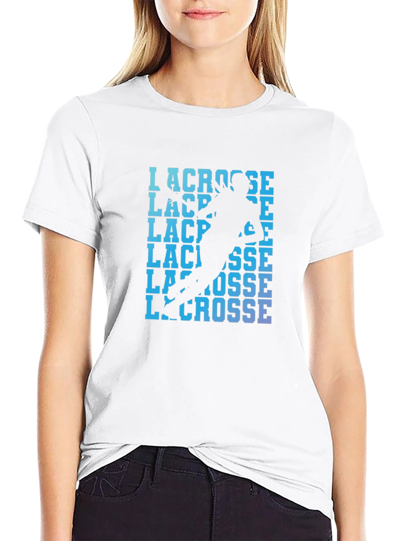 Lacrosse Player Graphic Print T-Shirt
