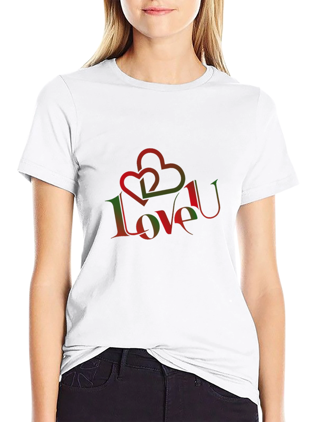 Love U Graphic Tee - Stylish Black T-Shirt