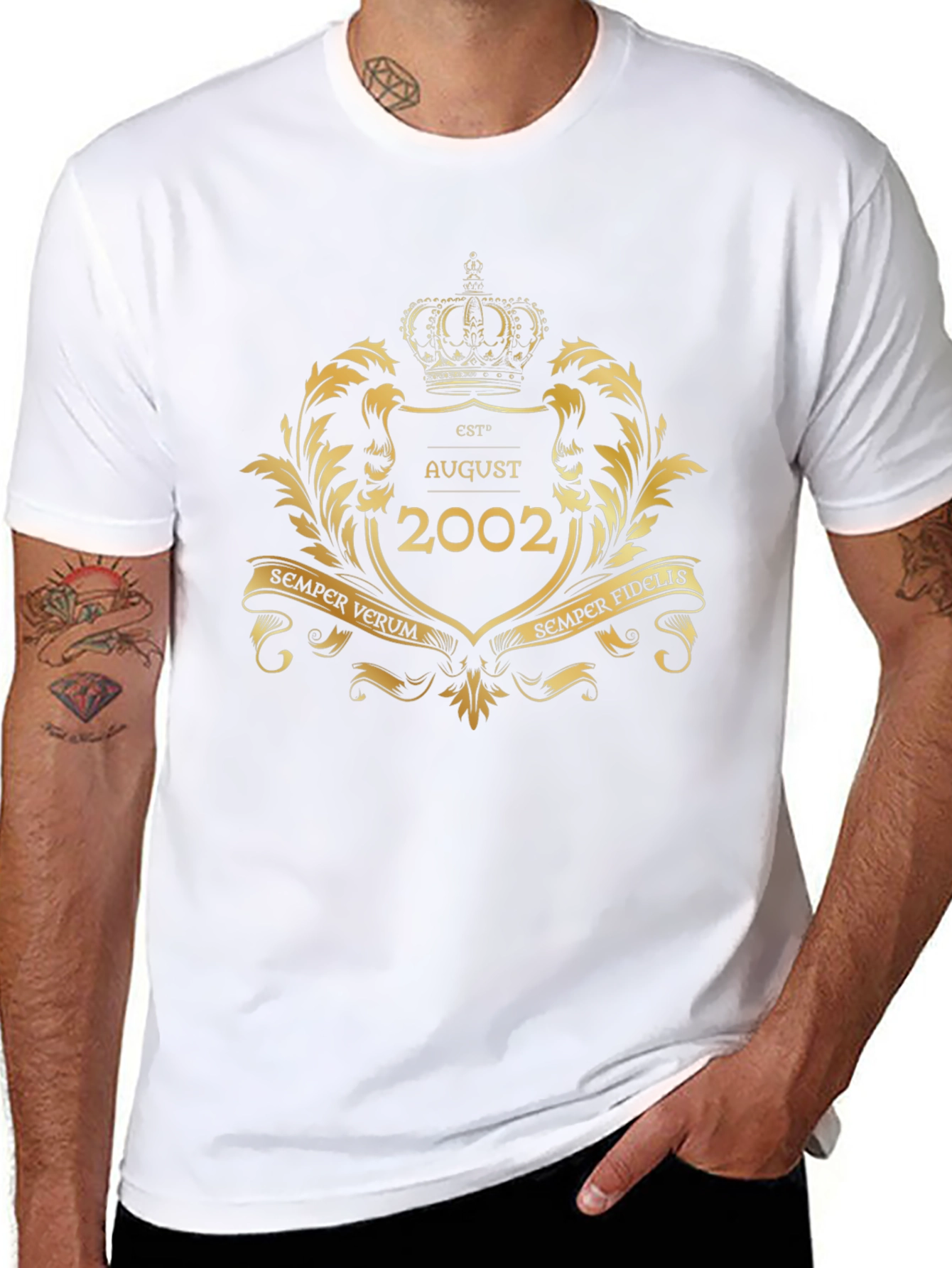 August 2002 Gold Emblem Black T-Shirt