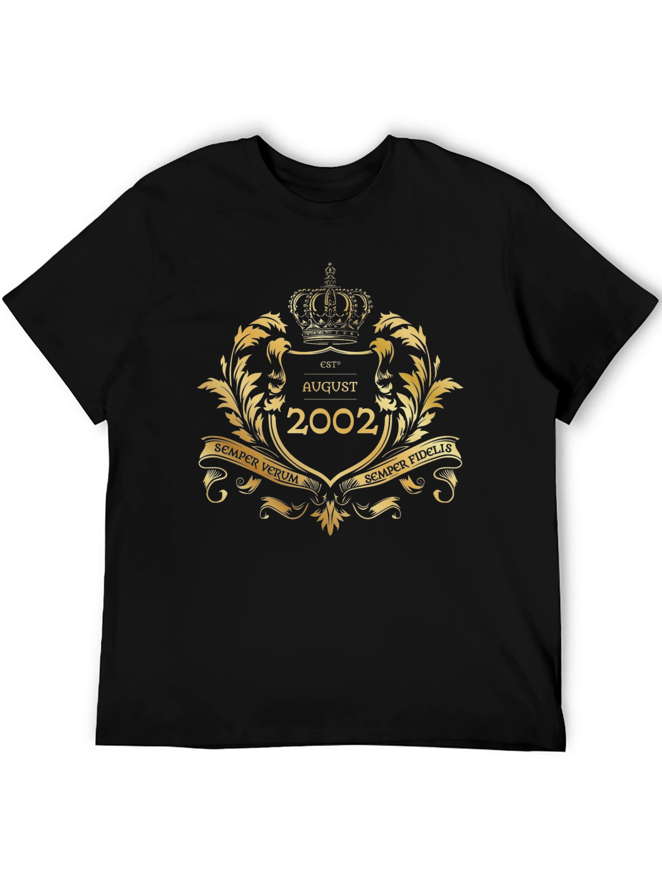 August 2002 Gold Emblem Black T-Shirt