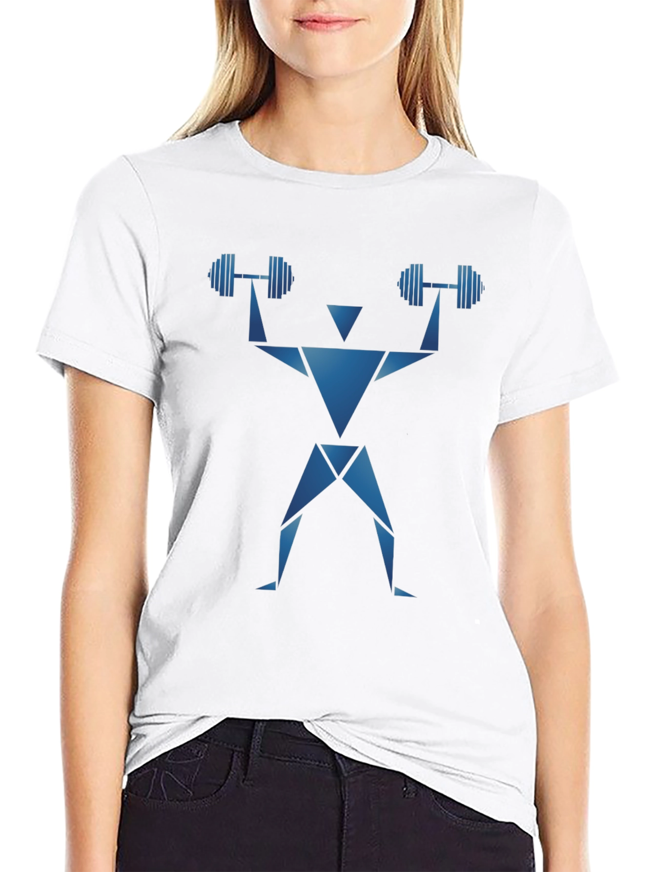 Geometric Workout T-Shirt - Weightlifting Design
