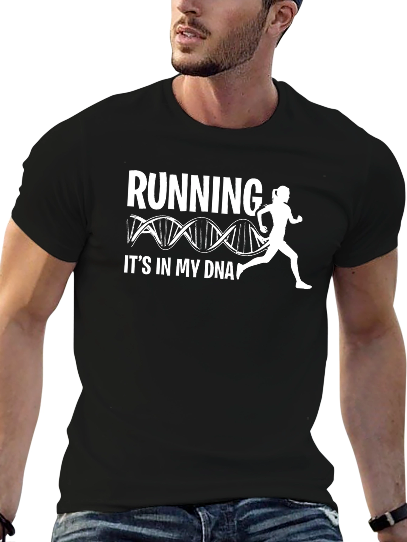 Running DNA T-Shirt - Black Graphic Tee