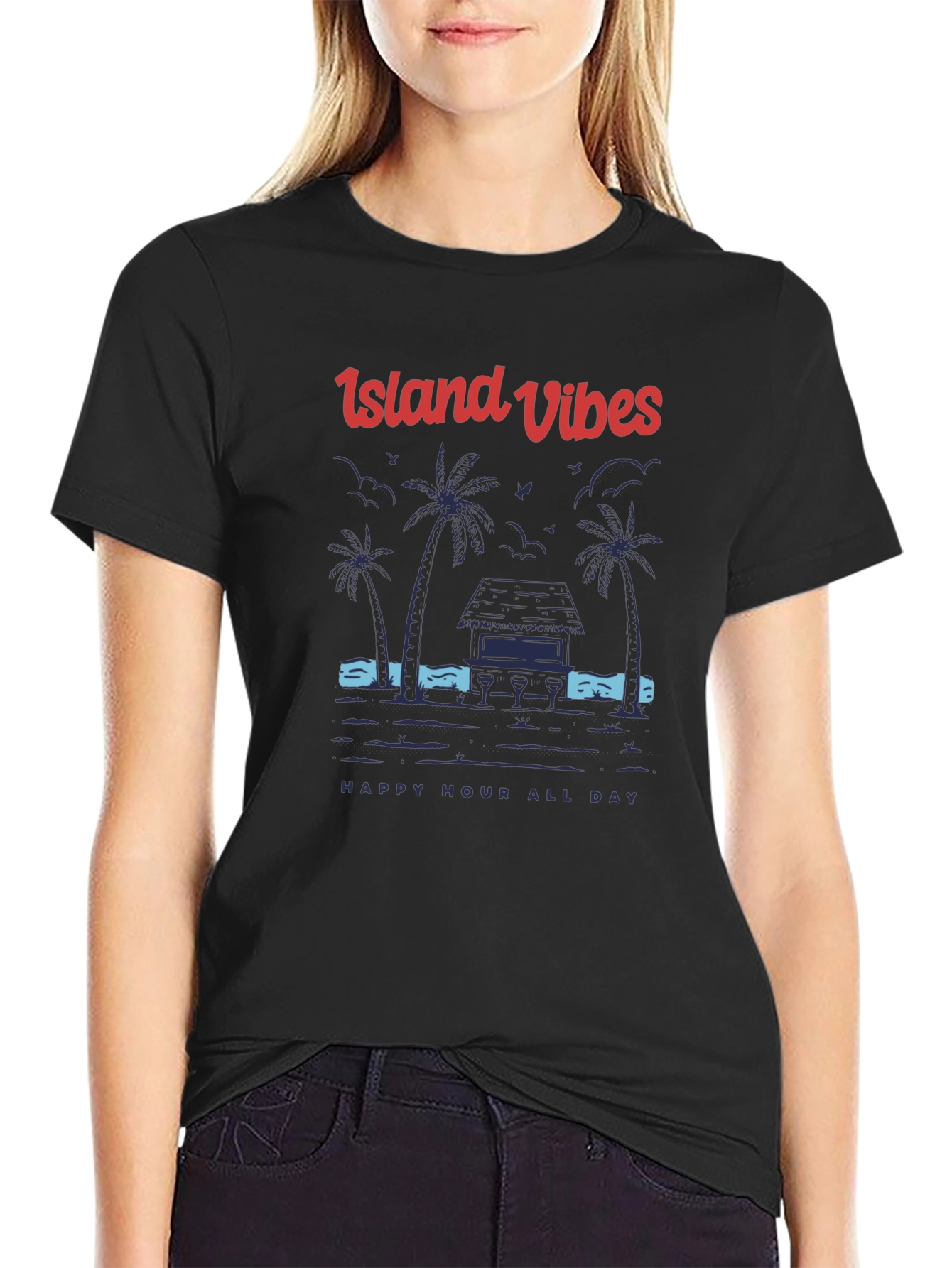 Island Vibes Graphic Tee - Happy Hour All Day!