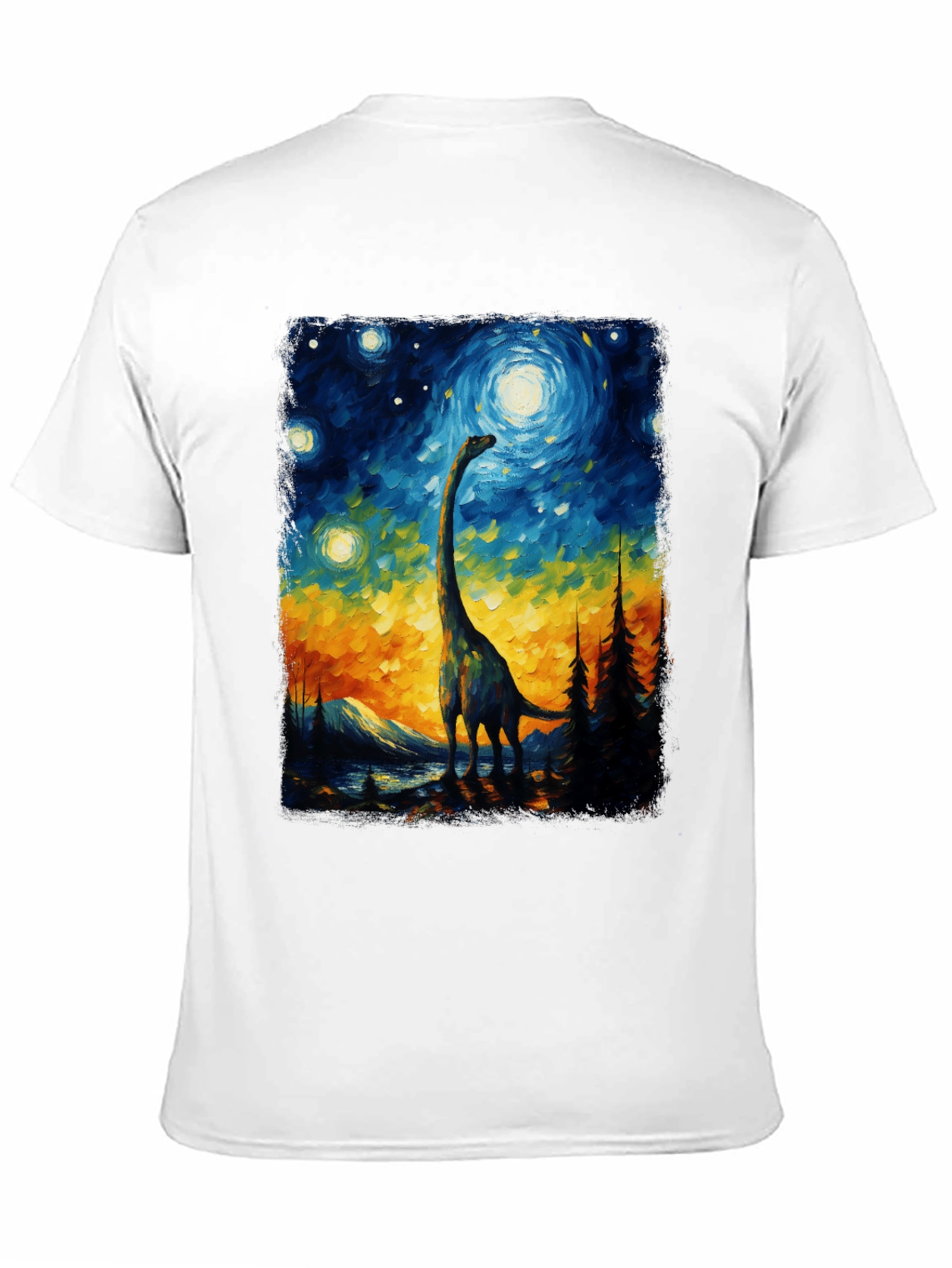 Starry Night Dinosaur Graphic Tee