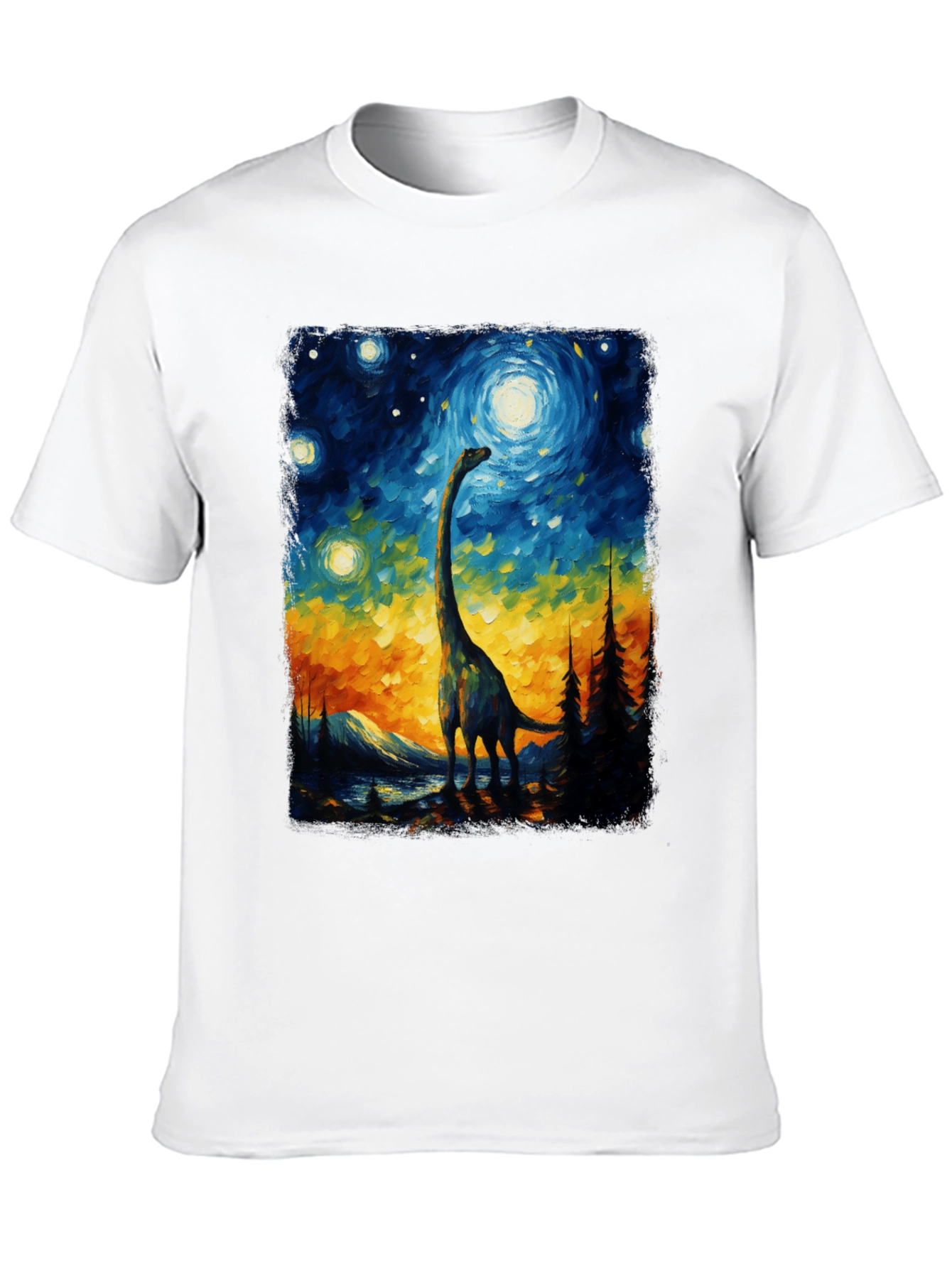 Starry Night Dinosaur Graphic Tee