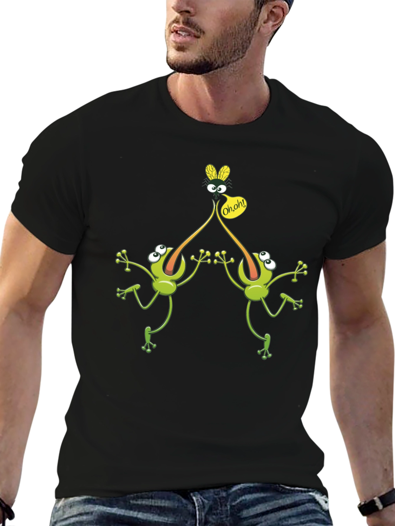 Funny Frog Fly T-Shirt - Novelty Graphic Tee