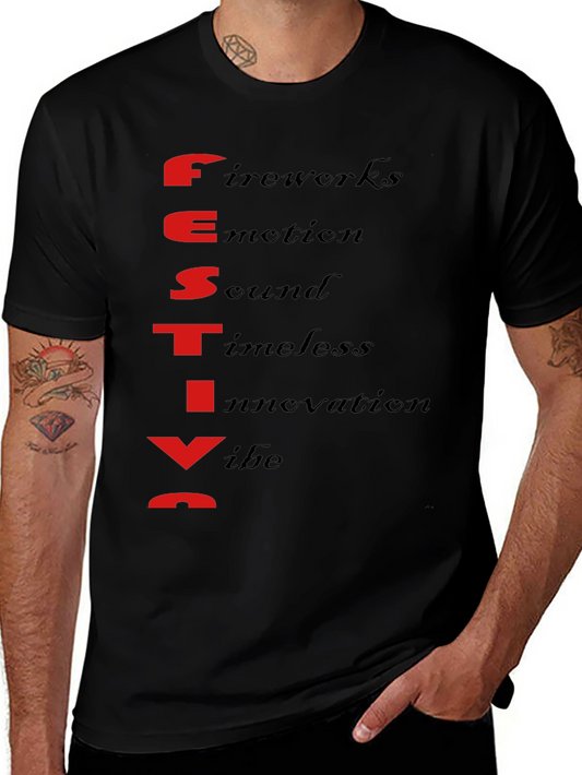 Festival T-Shirt - Fireworks Emotion Sound Timeless Innovation Vibe