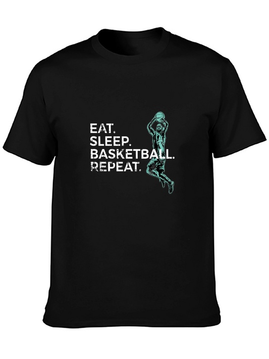 Eat Sleep Basketball Repeat T-Shirt - Black