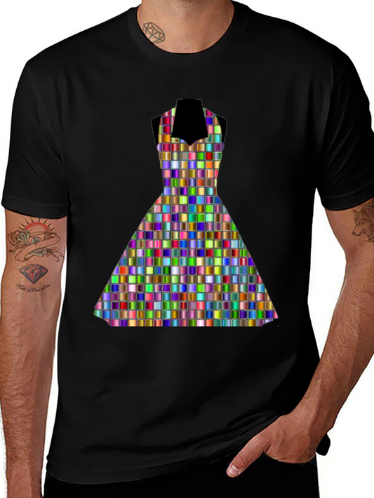 Unique Colorful Mosaic Dress Graphic T-Shirt