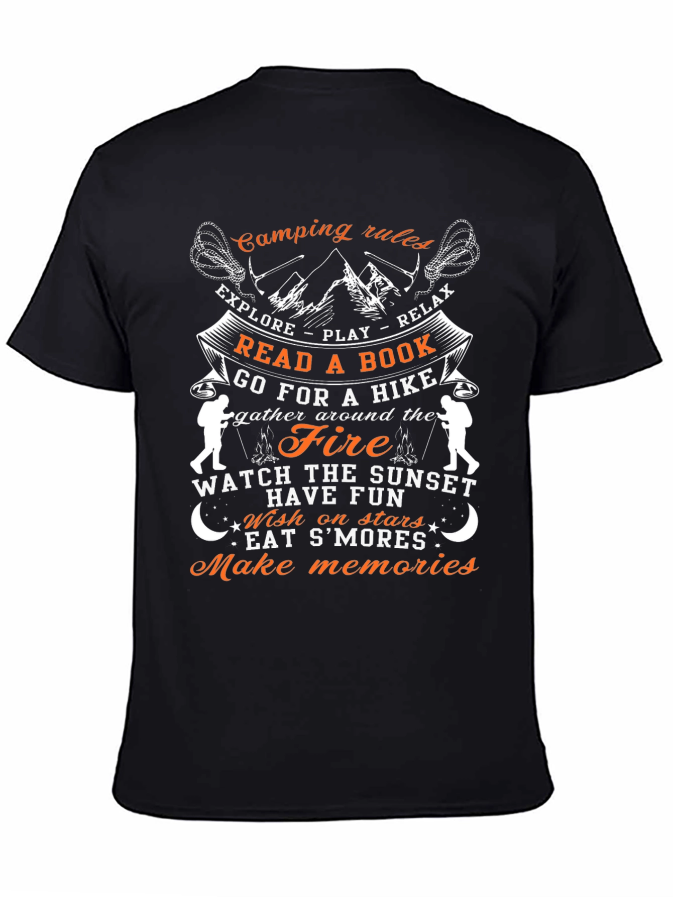 Camping Rules Graphic T-Shirt - Explore Relax Enjoy