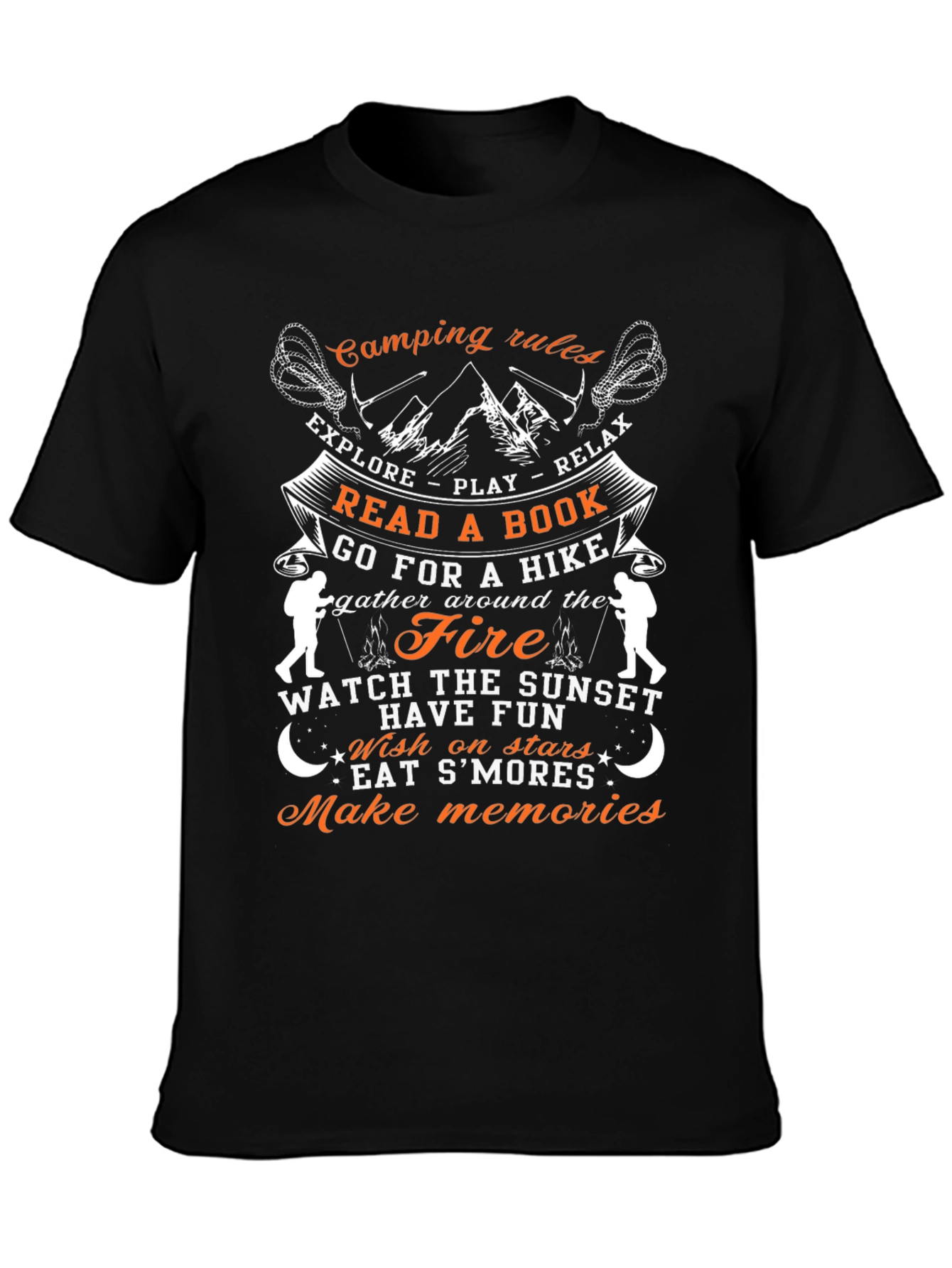 Camping Rules Graphic T-Shirt - Explore Relax Enjoy