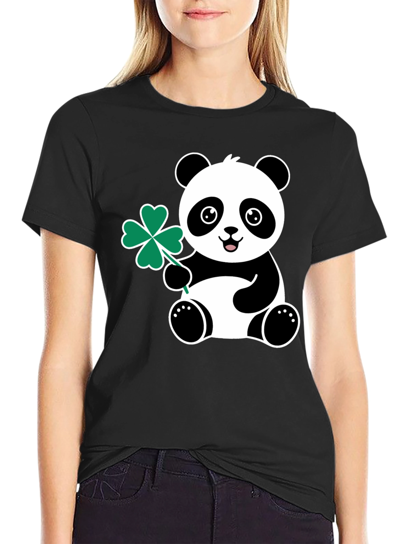Panda Shamrock Tee - St. Patricks Day Luck
