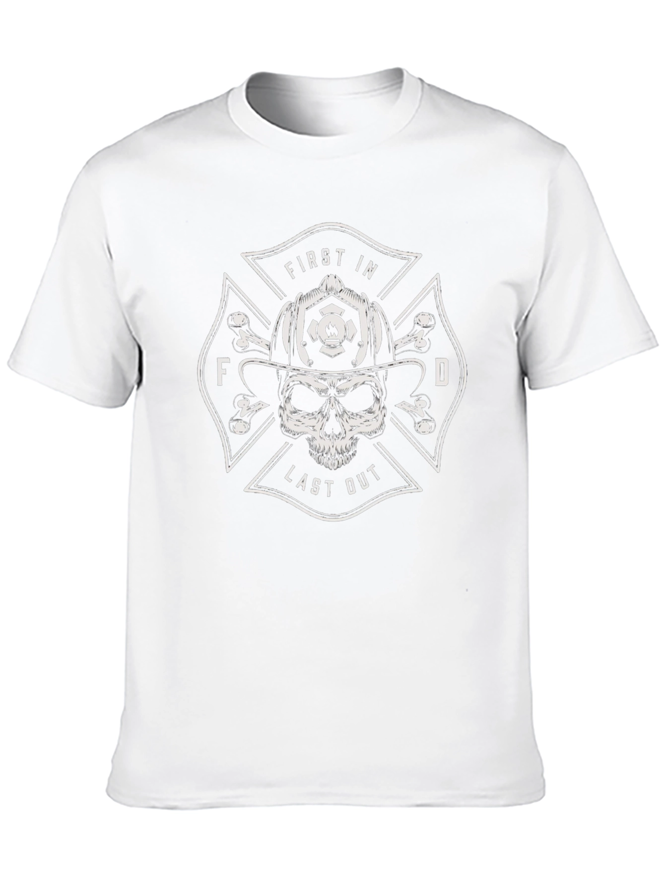 Firefighter Skull T-Shirt - First In Last Out Design