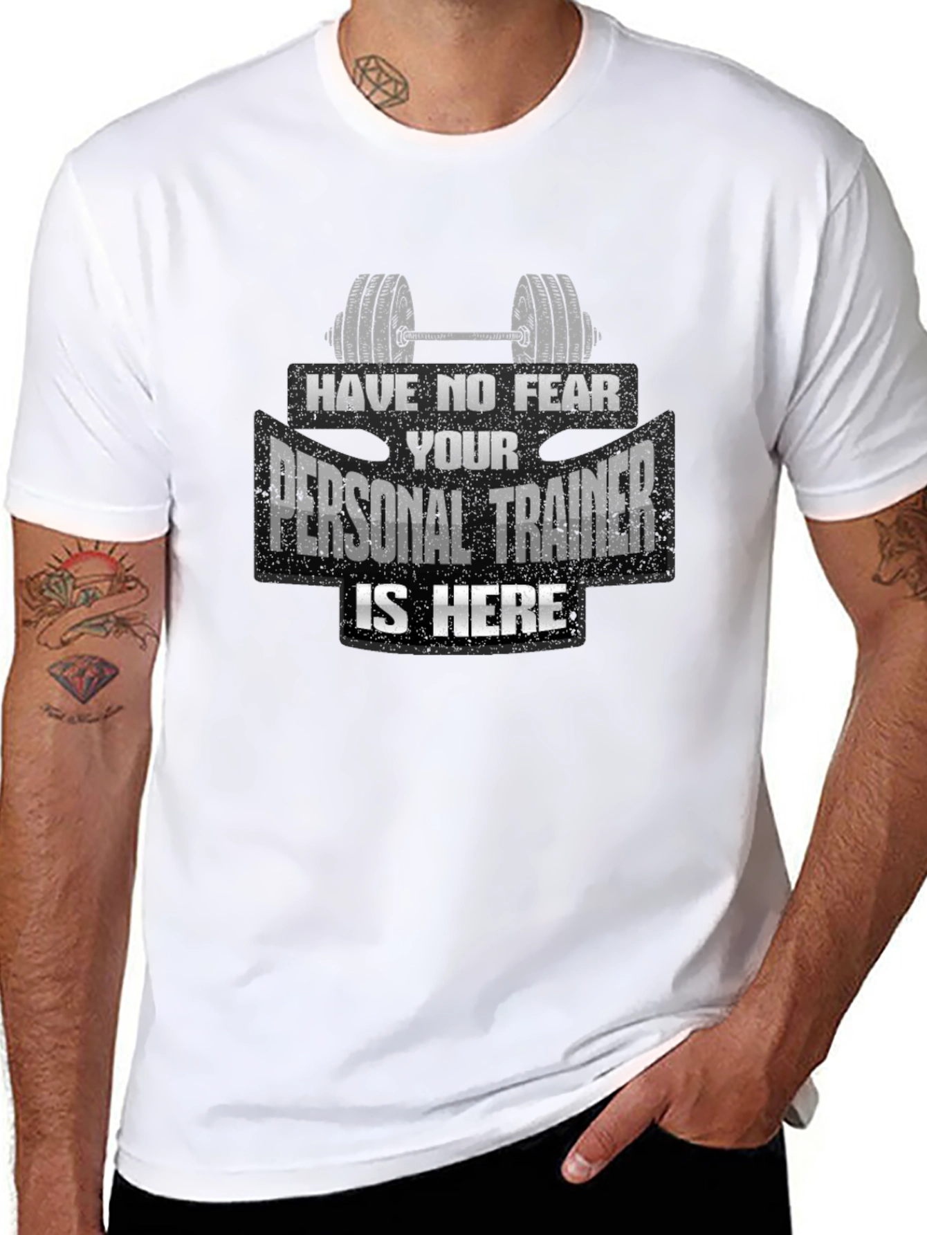 Personal Trainer Graphic Tee - Black Cotton T-Shirt