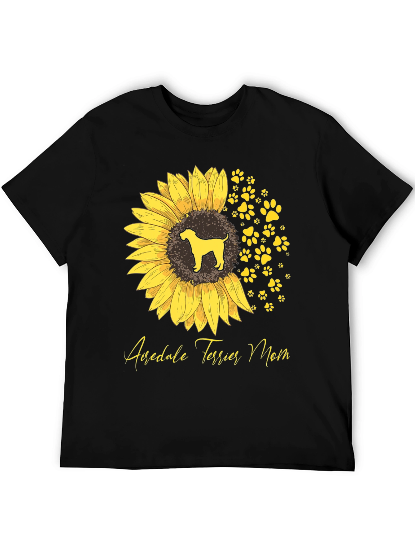 Airedale Terrier Mom Sunflower Graphic Tee