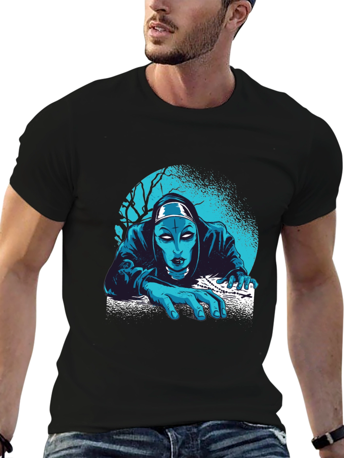 Creepy Nun T-Shirt: Horror Graphic Tee