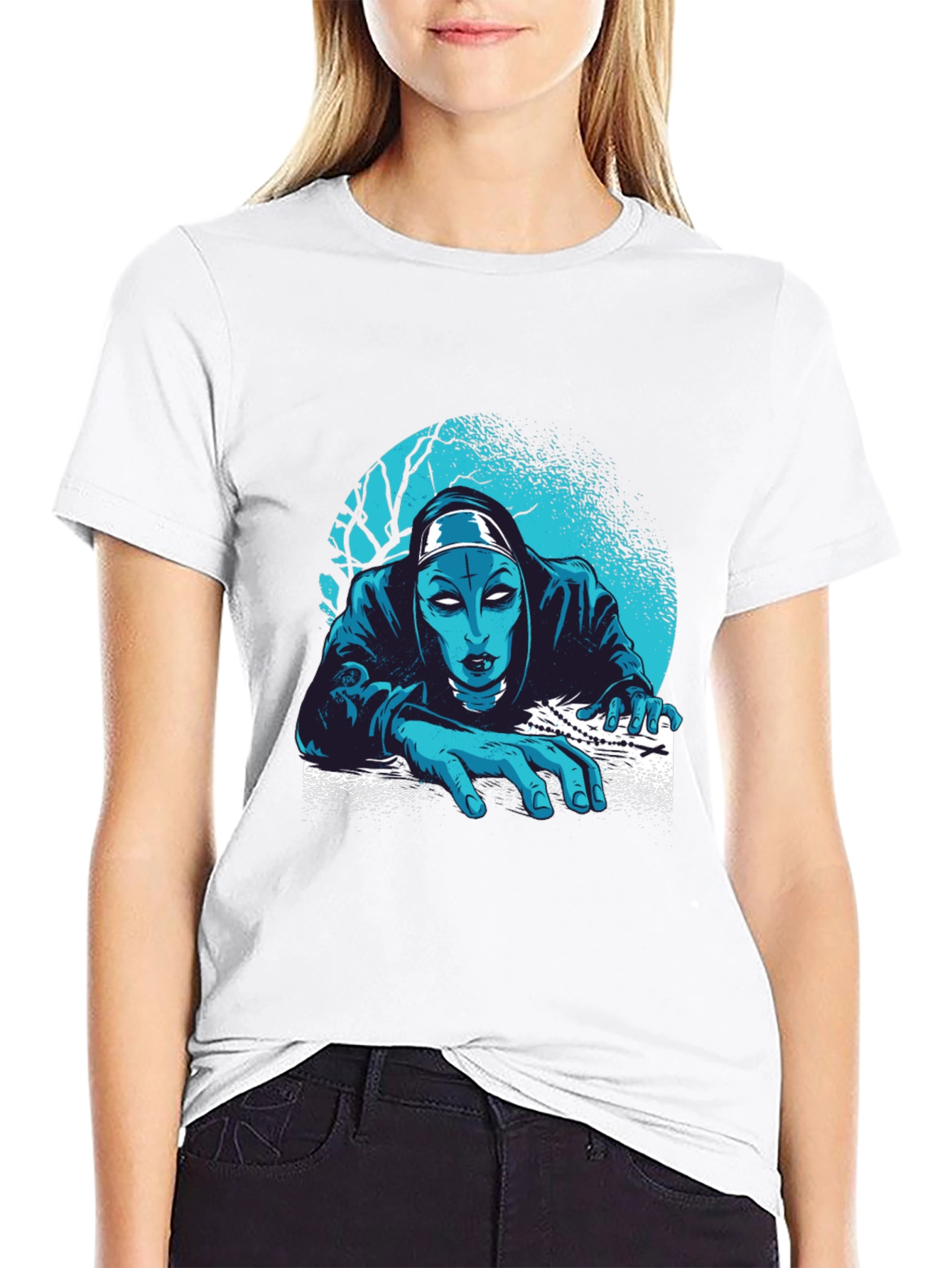 Creepy Nun T-Shirt: Horror Graphic Tee
