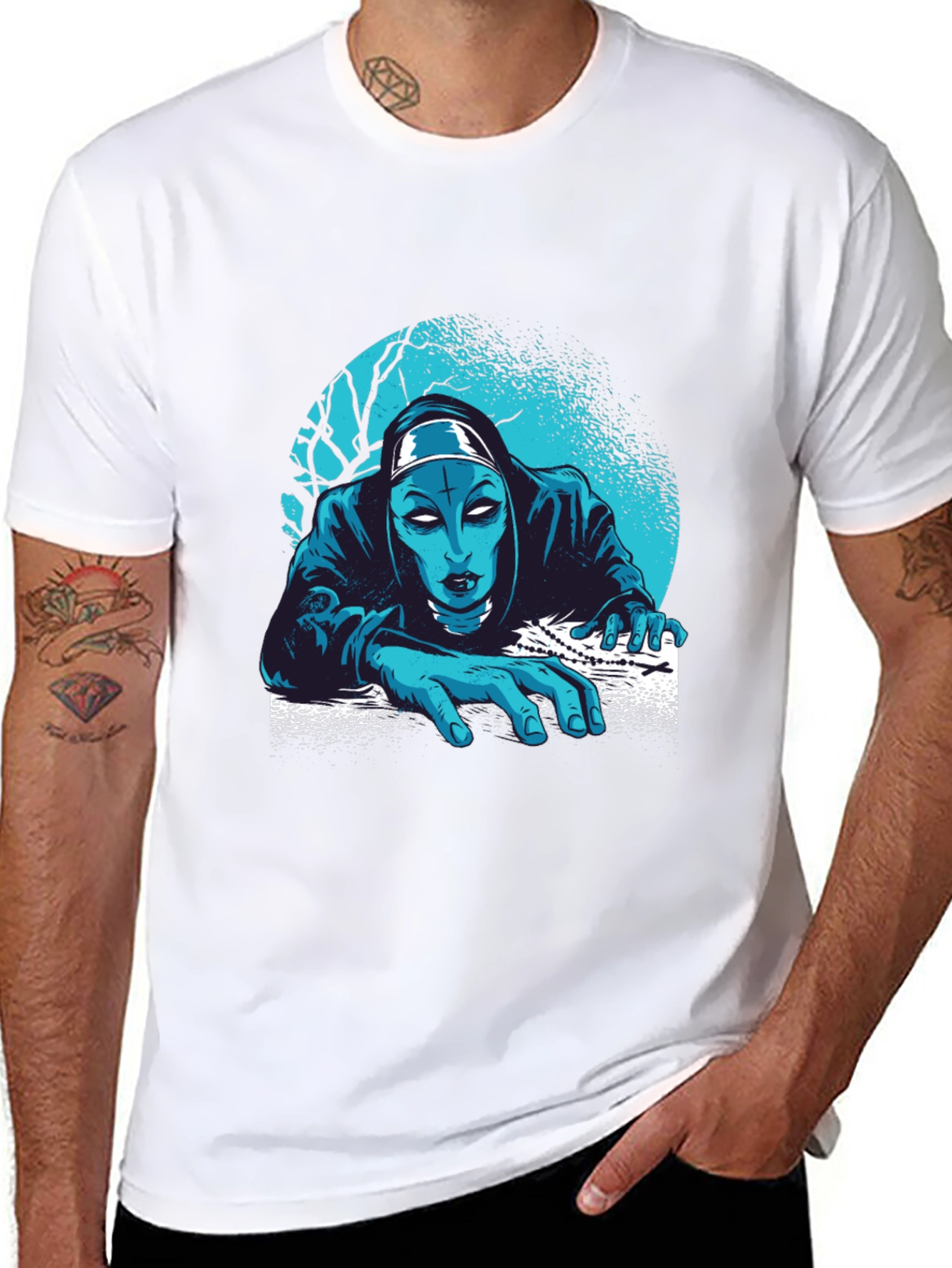 Creepy Nun T-Shirt: Horror Graphic Tee