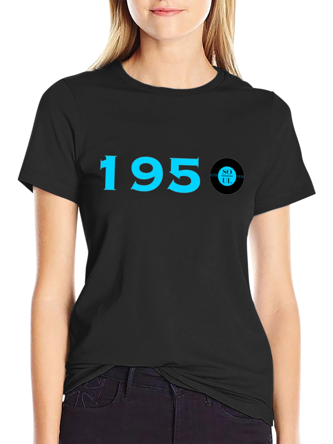 1950 Soul Record T-Shirt - Black