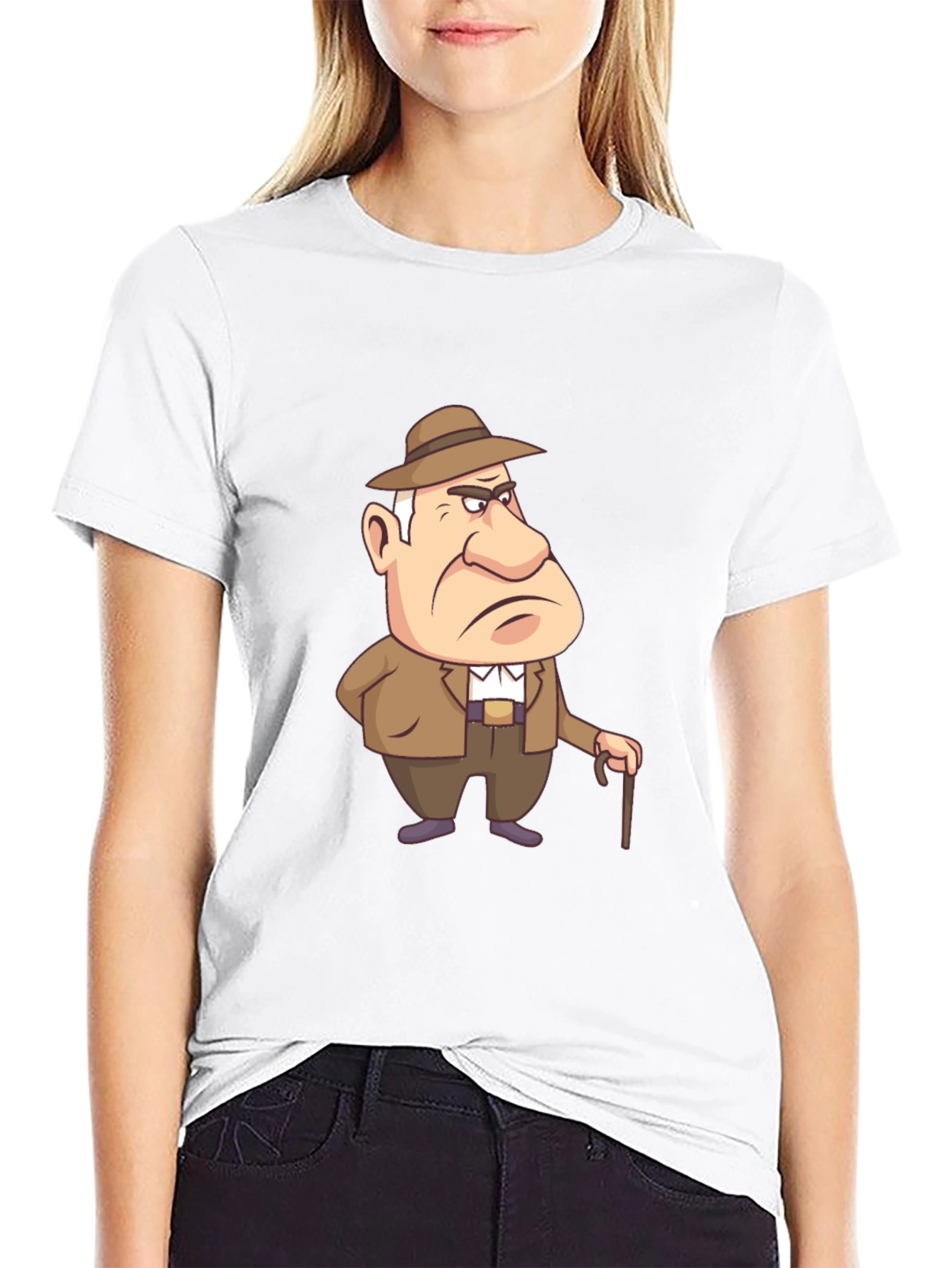 Cartoon Gangster T-Shirt Black Cotton Tee