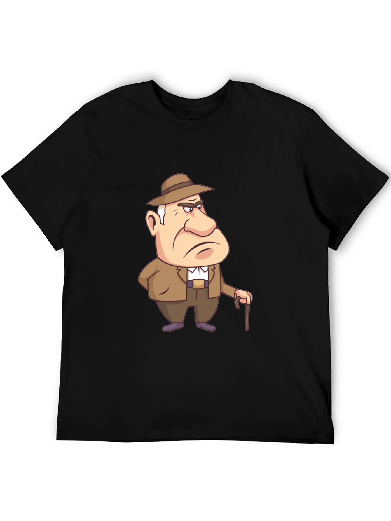 Cartoon Gangster T-Shirt Black Cotton Tee