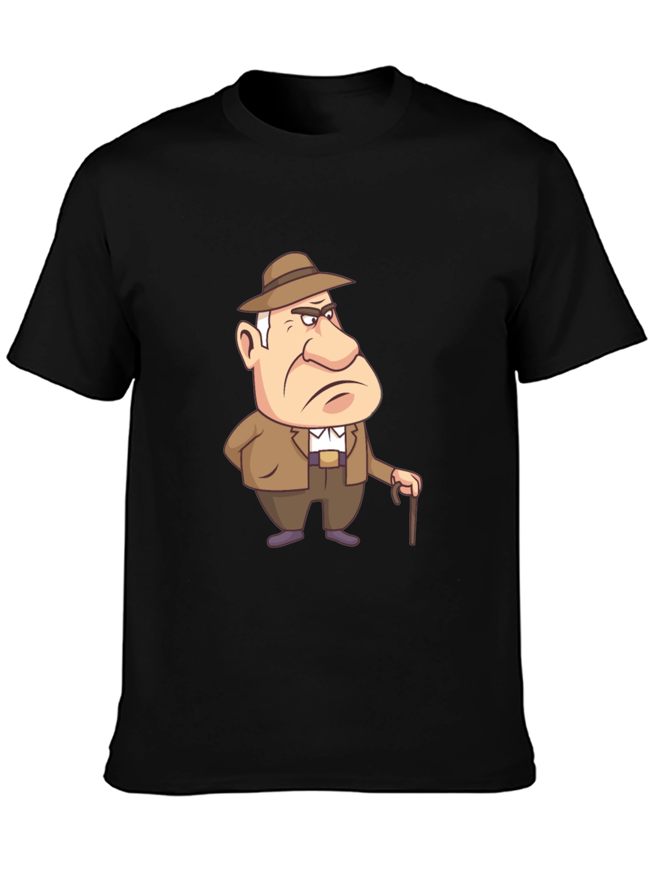 Cartoon Gangster T-Shirt Black Cotton Tee