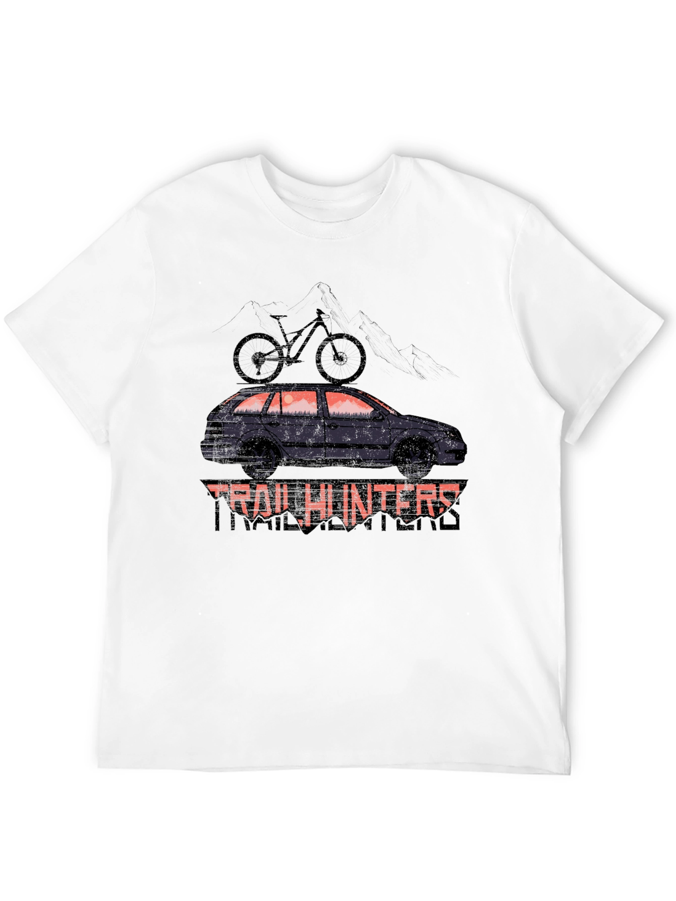 Trail Hunters Black T-Shirt - Car & Bike Design