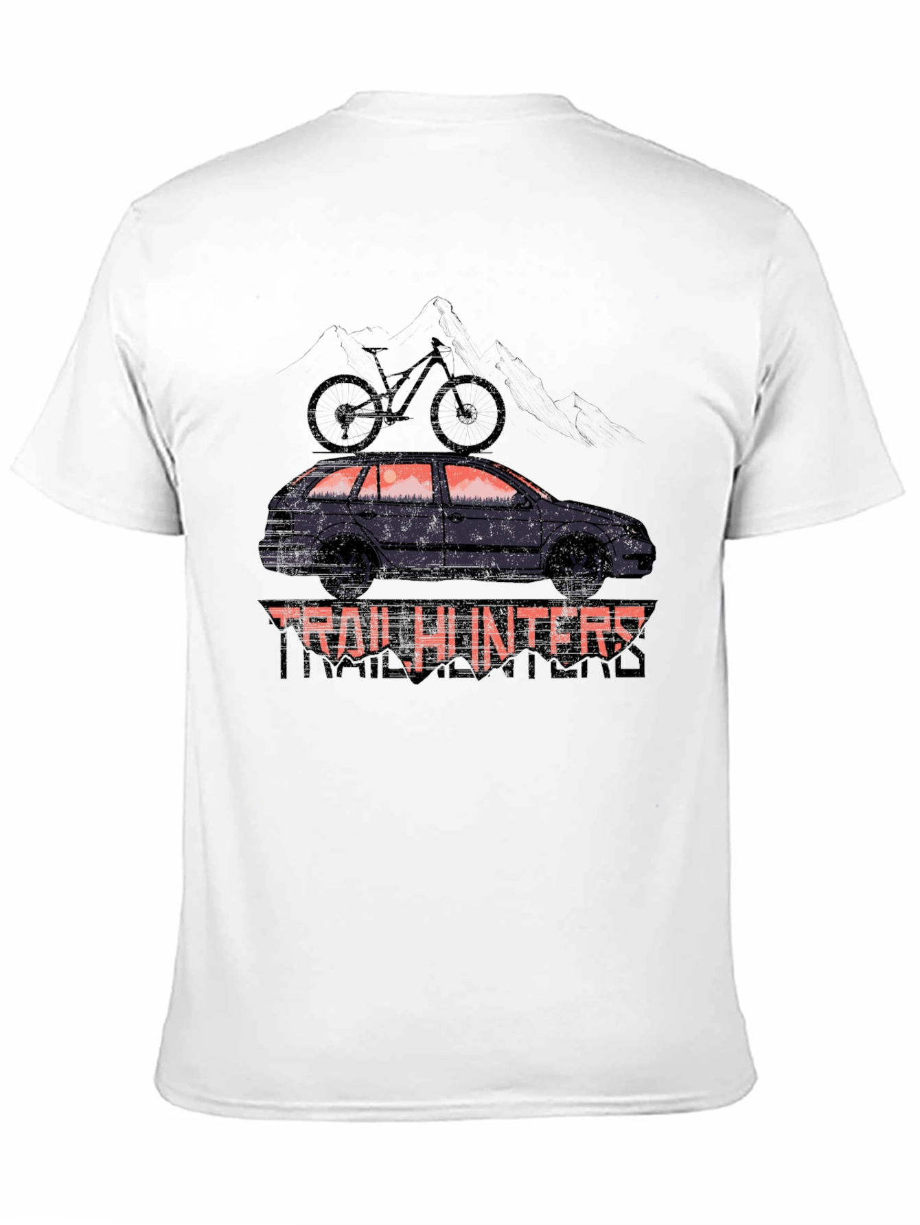 Trail Hunters Black T-Shirt - Car & Bike Design
