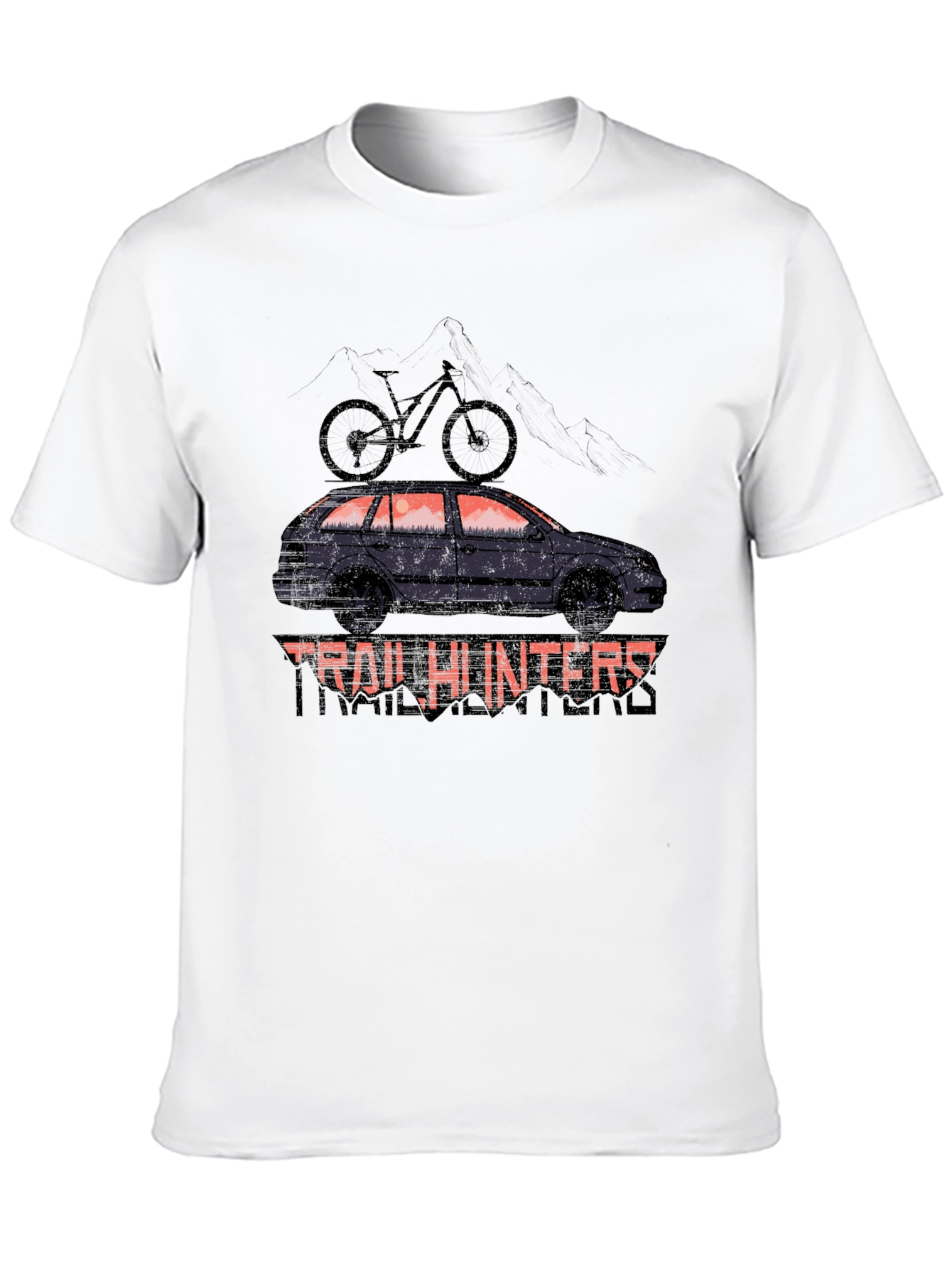 Trail Hunters Black T-Shirt - Car & Bike Design