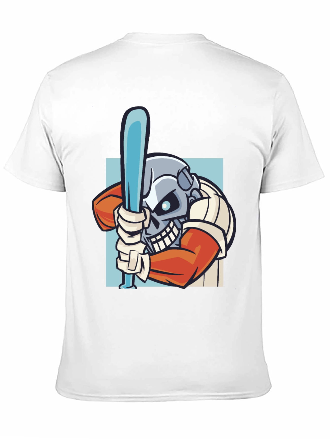 Skull Baseball Player Graphic T-Shirt