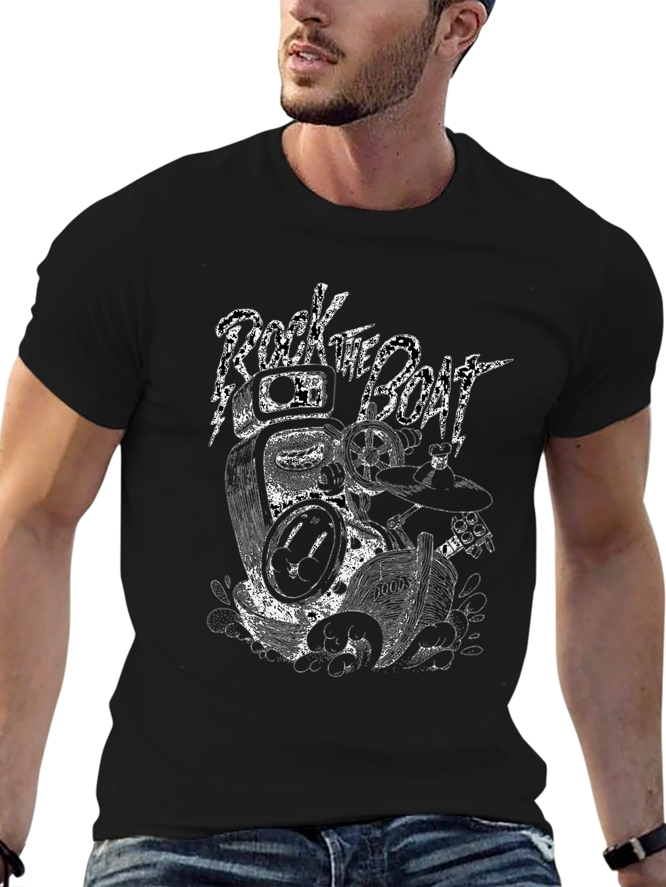 Rock the Boat Graphic Tee - Black