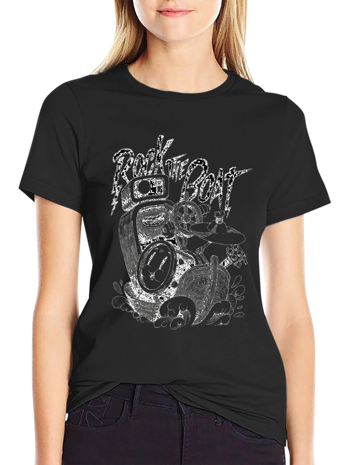 Rock the Boat Graphic Tee - Black