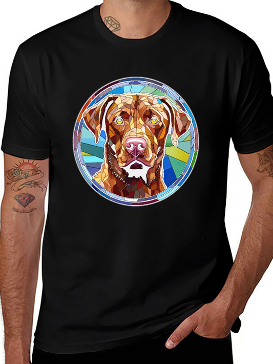 Dog Breed Stained Glass Style Graphic Tee