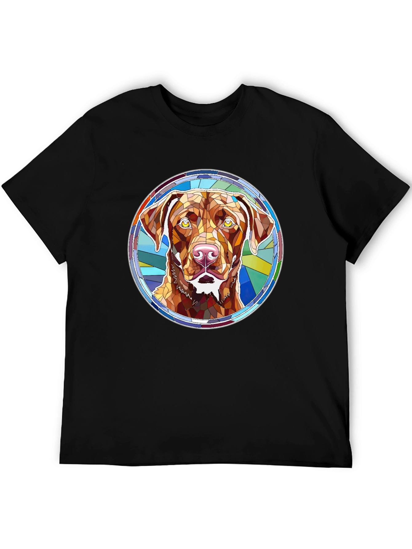 Dog Breed Stained Glass Style Graphic Tee