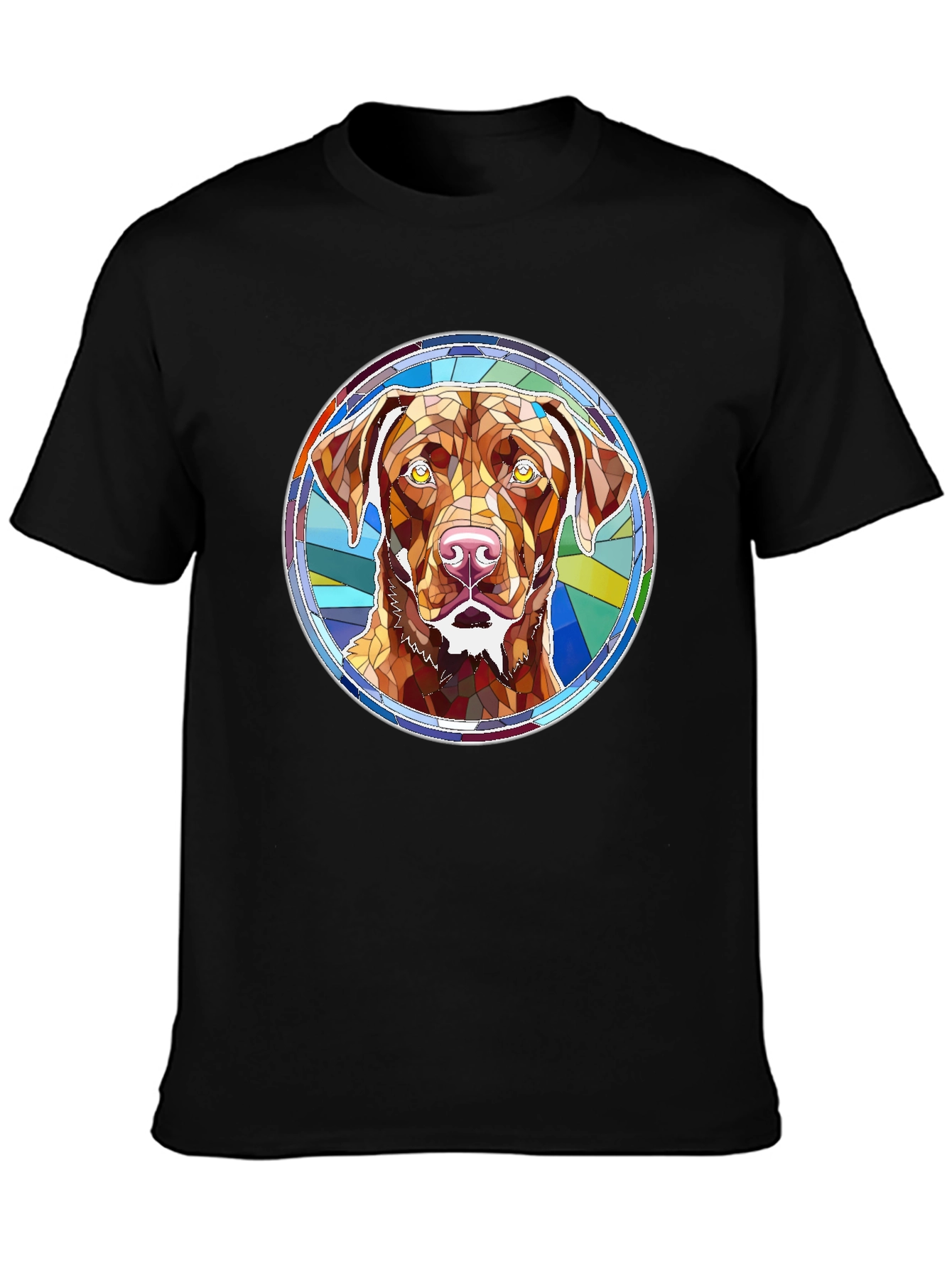 Dog Breed Stained Glass Style Graphic Tee