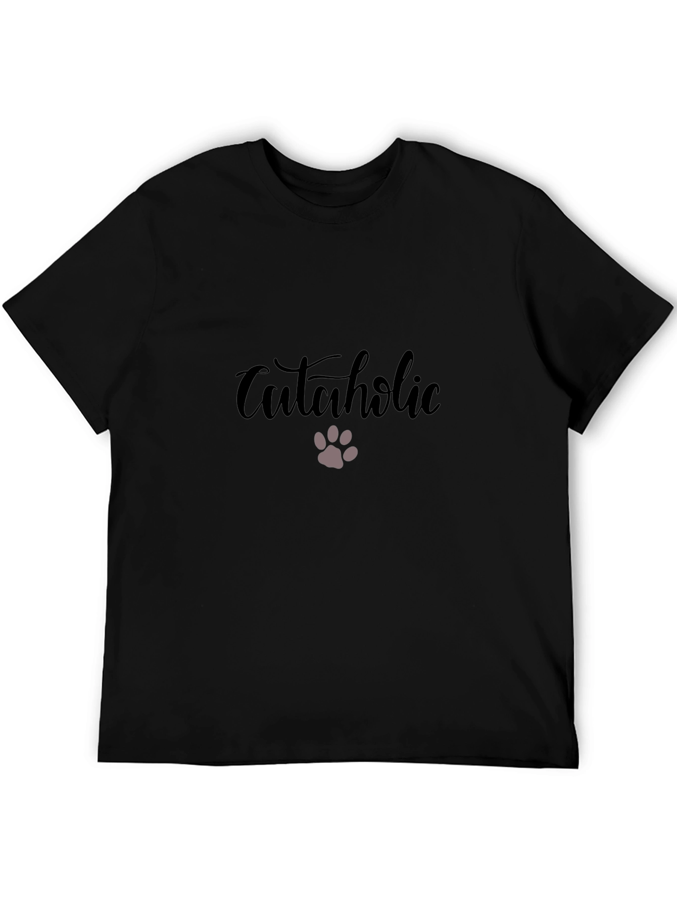 Cataholic Graphic T-Shirt - Black Casual Wear