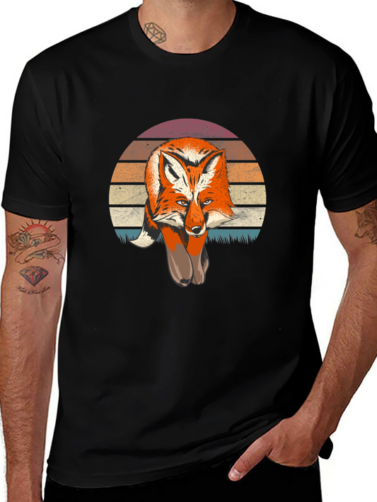 Retro Fox Graphic T-Shirt - Vintage Style Animal Tee