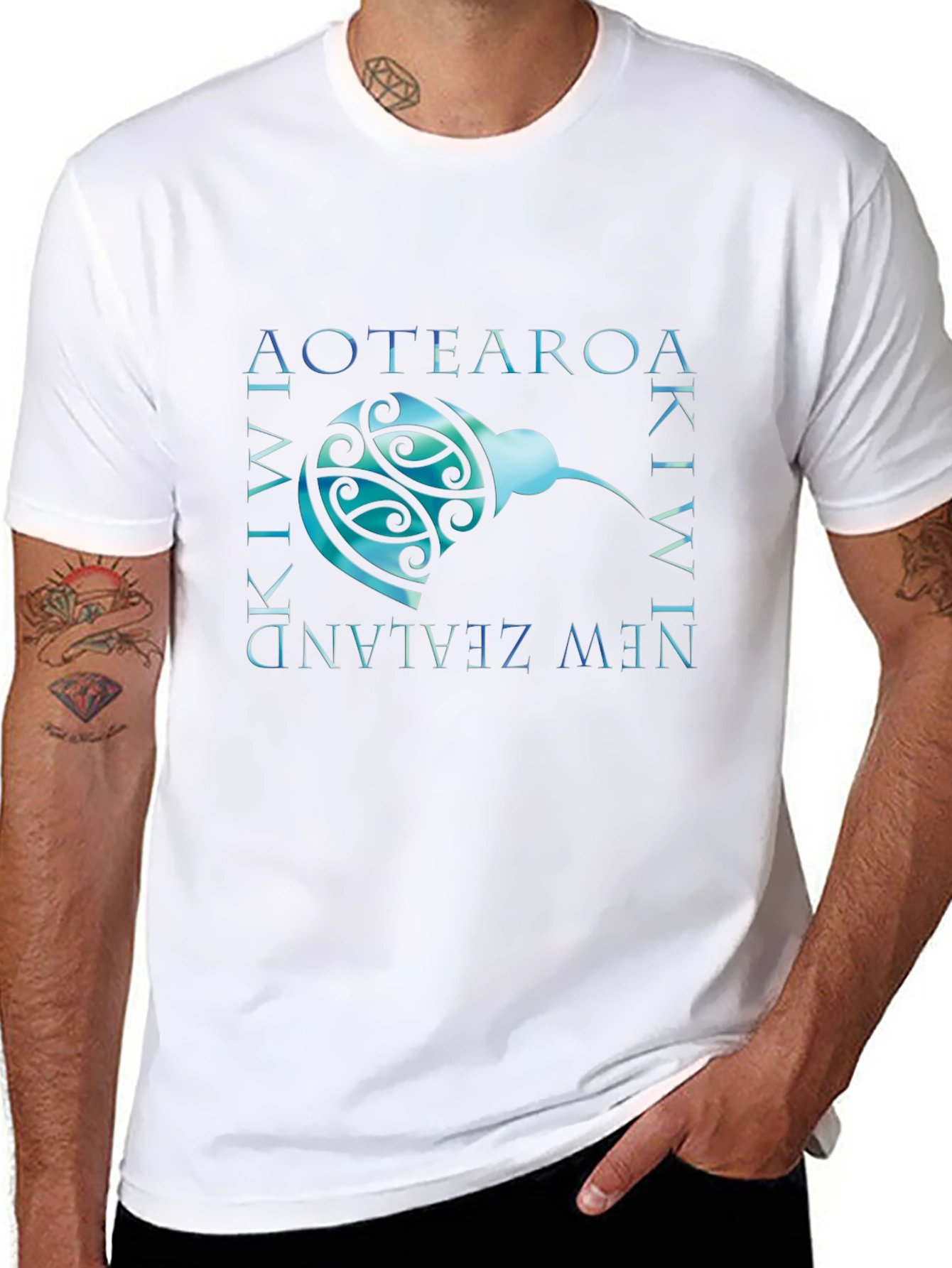 Aotearoa Kiwi New Zealand T-Shirt - Black