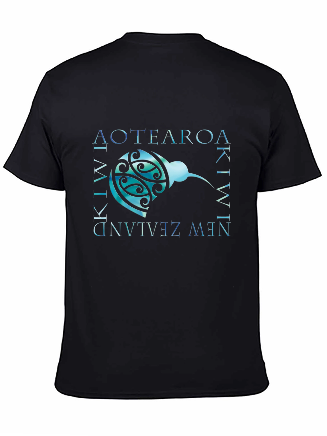 Aotearoa Kiwi New Zealand T-Shirt - Black